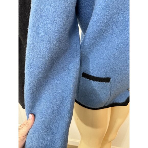 Vintage HAMMER-GEWALKT Orig. Dachstein Blue Cardigan Heavy Wool Sweater - Picture 6 of 16